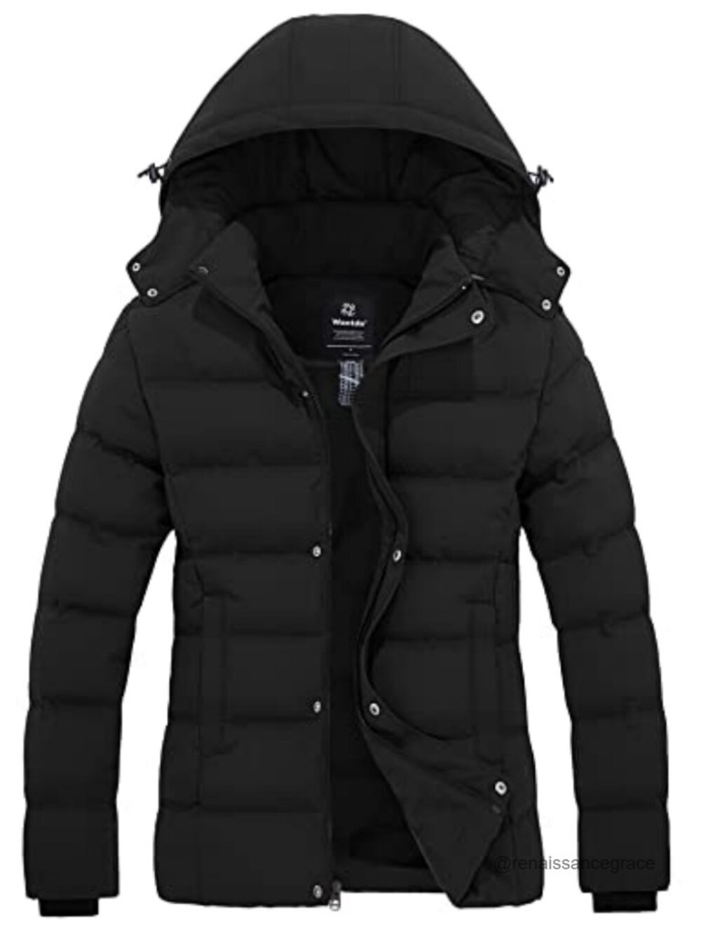 Women's Quilted Puffer Winter Coat Hooded Warm Jacket